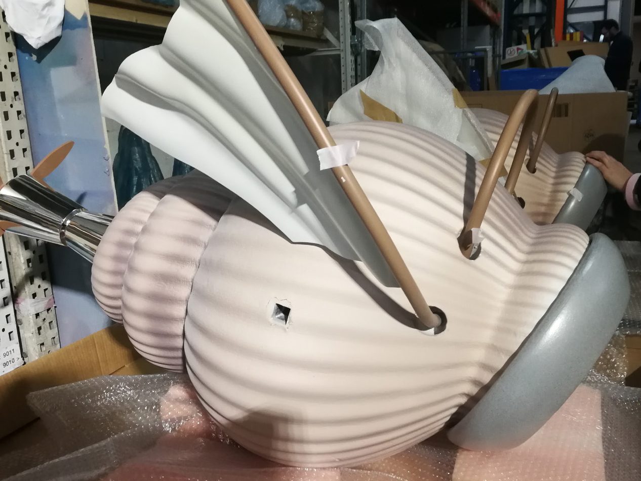 Vitrines Hermès France H19 — Décor en cours de montage à l'atelier