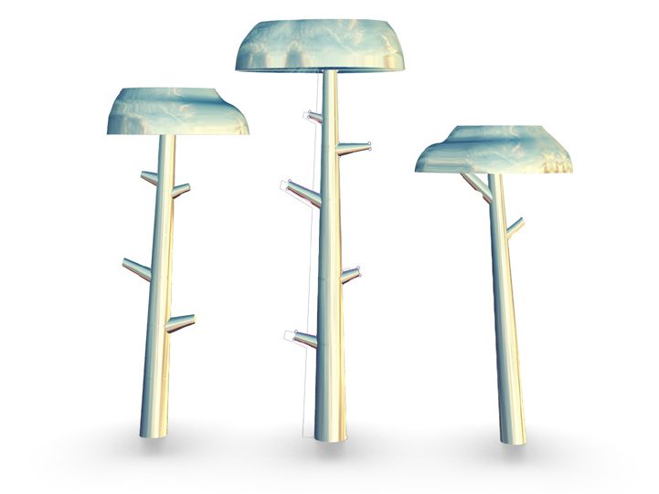 Vitrines Hermès France H21 — Modèle 3D des champignons lumineux