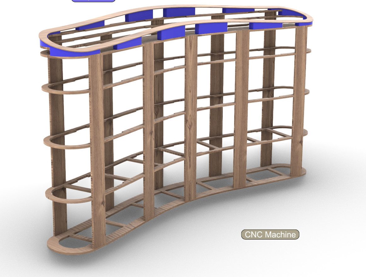 Mobilier lumineux espace VIP — Watches & Wonders / Pierre Pauze — Bar — rendu 3D
