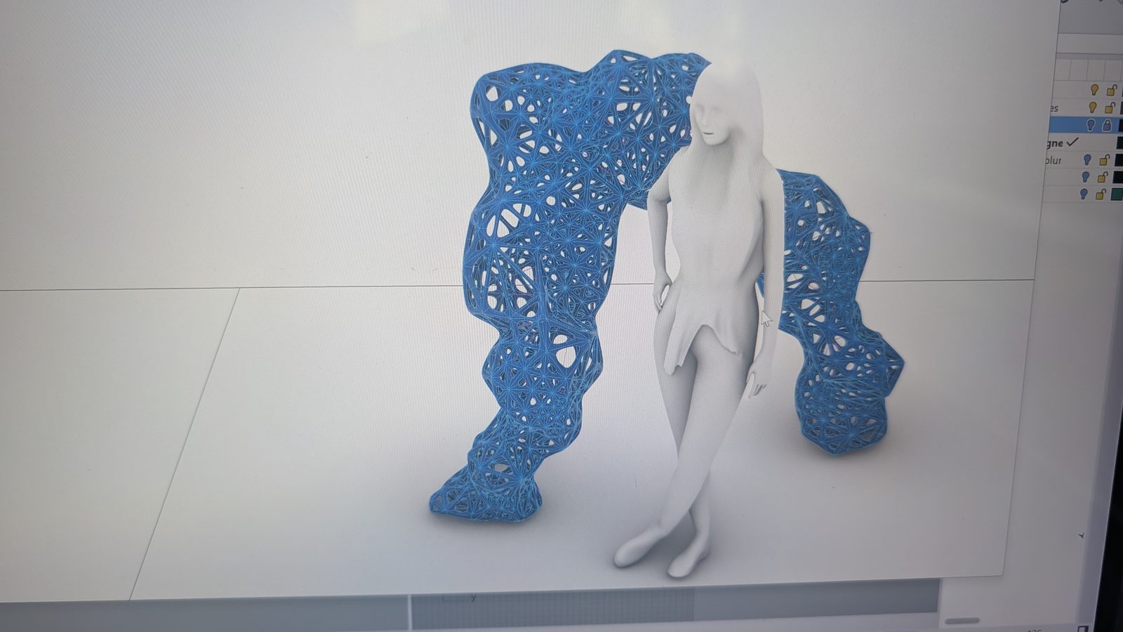 Starting with the Limbs — l'atelier — Rendu d'un substrat ajouré, à l'échelle d'une silhouette