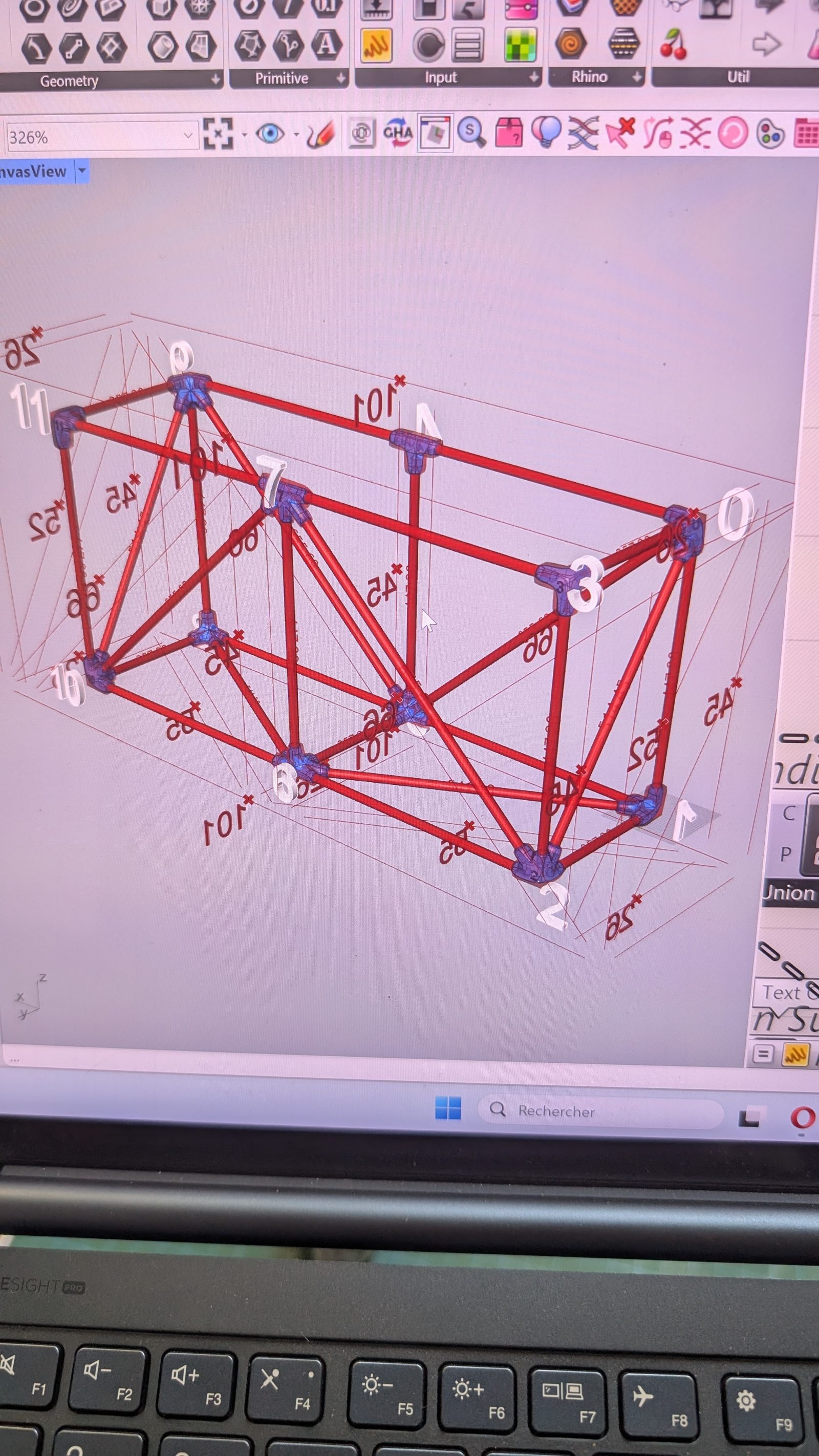 Starting with the Limbs — l'atelier — Le plan d'une structure de sac, nœuds numérotés