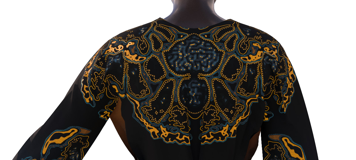 Thalassic Kaftan — Premier montage — empiècement d'épaules