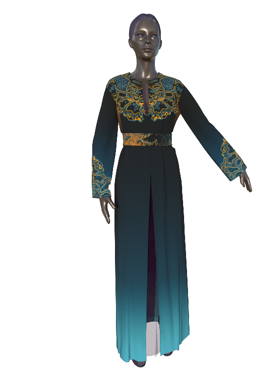 Thalassic Kaftan — Silhouette de face