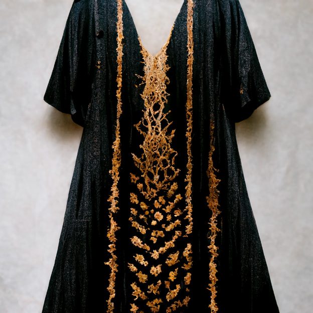 Thalassic Kaftan — Variation sur la fente centrale — motif continu